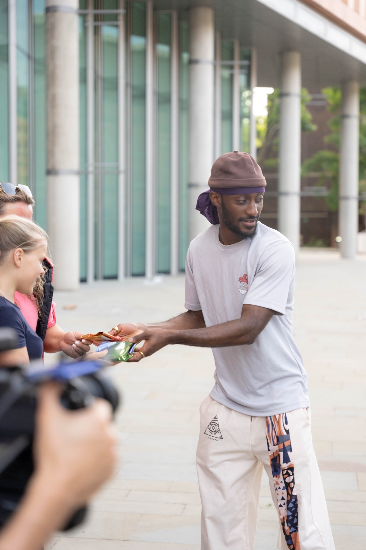 Coach handing out snacks