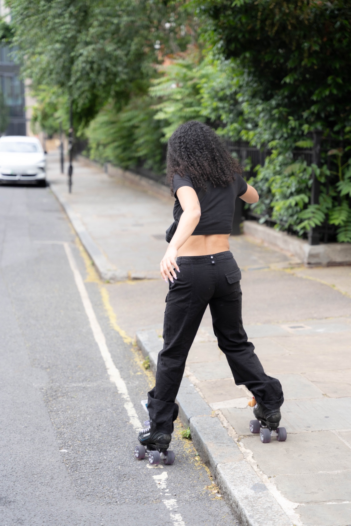 Skating down a quiet street